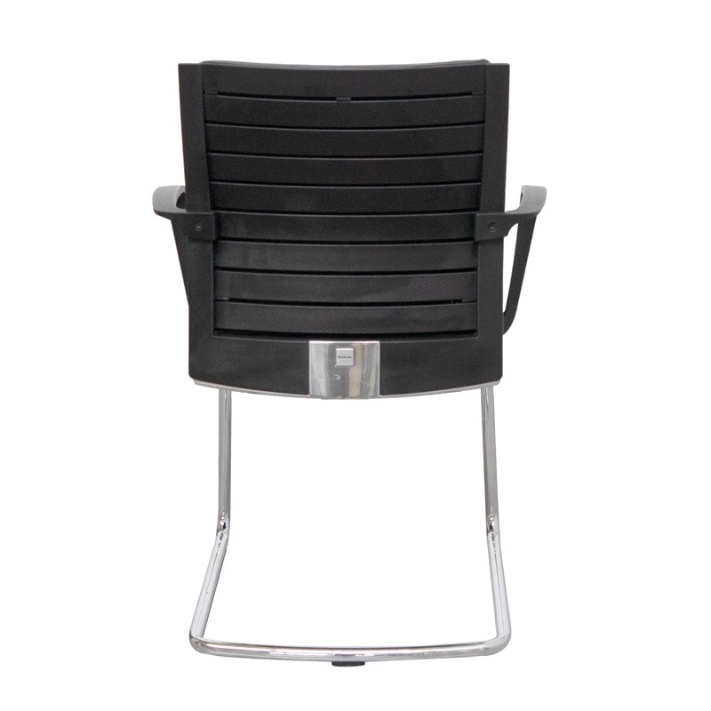 Silla Oficina Confidente Piel Negra de Wendell - Montiel