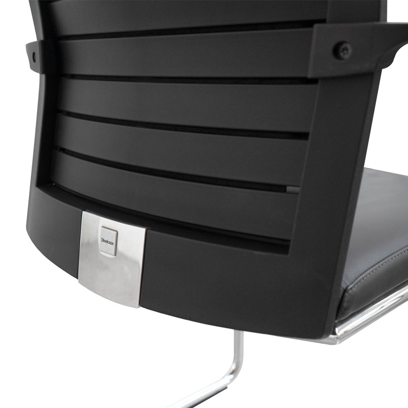 Silla Oficina Confidente Piel Negra de Wendell - Montiel