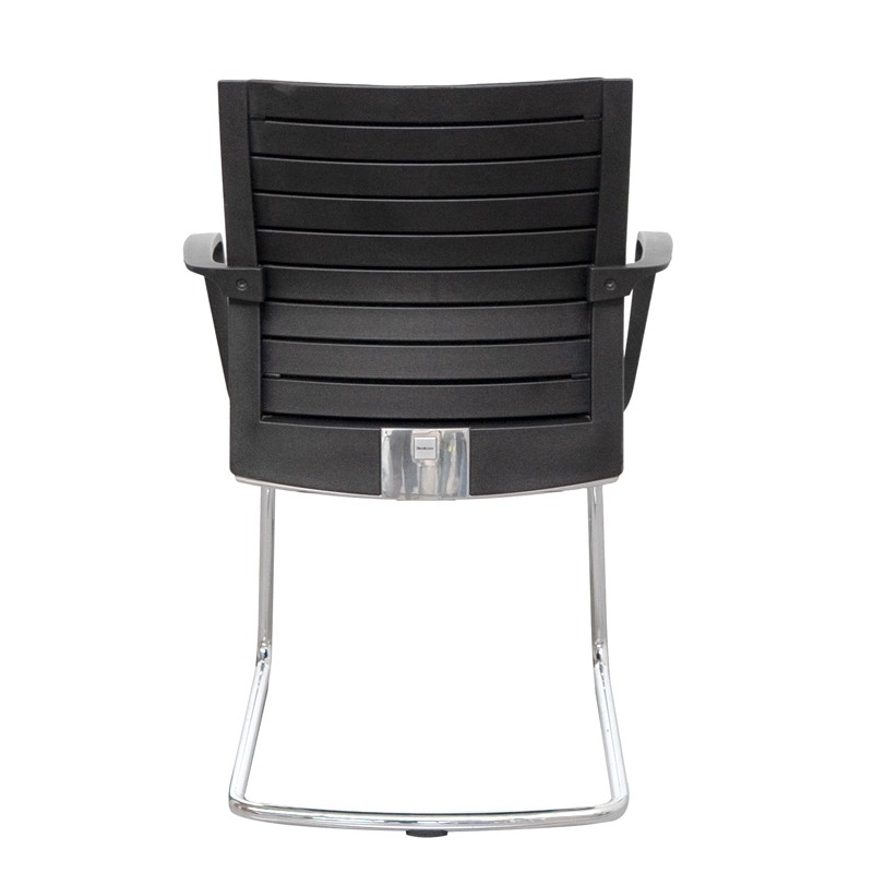 Silla Confidente Tapizada Tela Negra de Wendell - Montiel