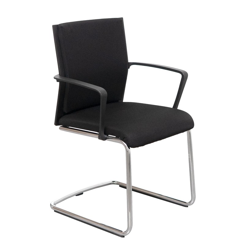 Silla Confidente Tapizada Tela Negra de Wendell - Montiel