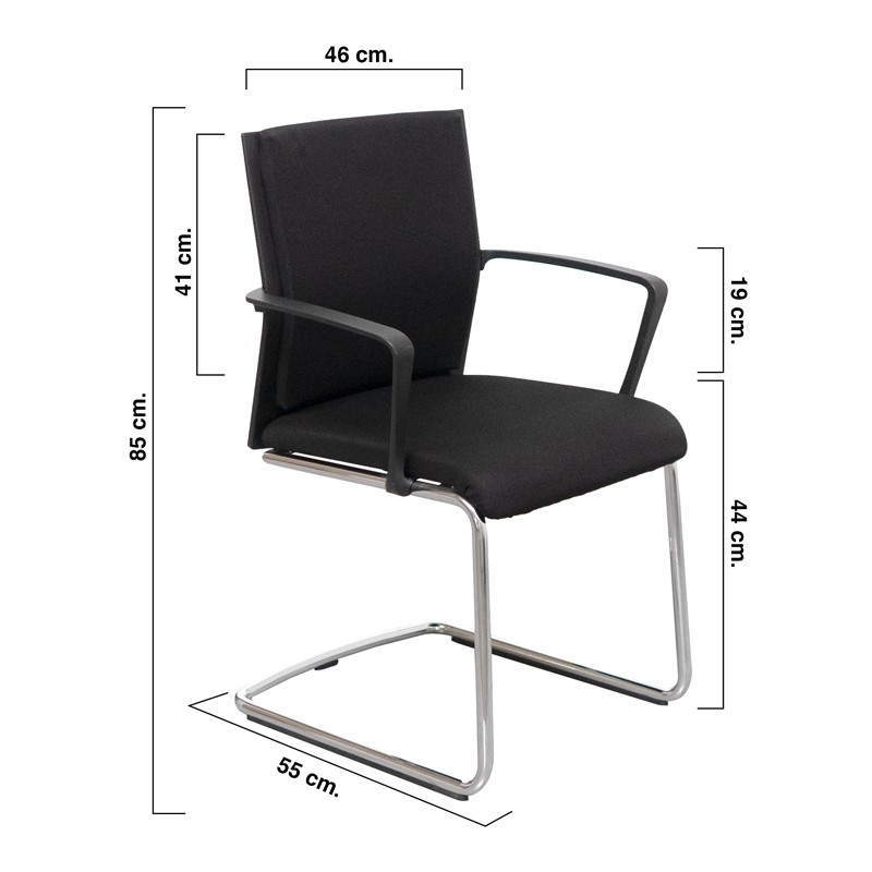 Silla Confidente Tapizada Tela Negra de Wendell - Montiel