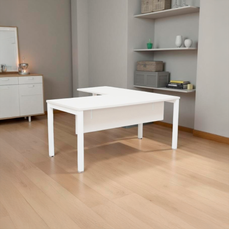 Escritorio en L Blanco Basic de Kunna - Montiel