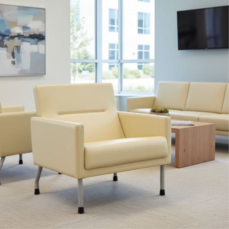 Sillón Beige 4 Patas Gris MM1732 - Montiel