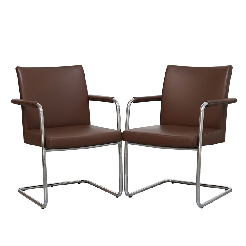 Pack 2 Sillones Símil Piel Marrón MM1733 - Montiel