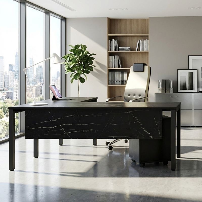 Mesa Dirección Oficina Efecto Mármol Flink de Kesta - Montiel