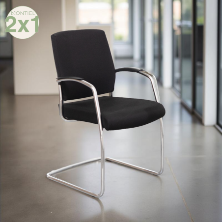 Silla Oficina Negra Patín Metálico de Roder - Montiel