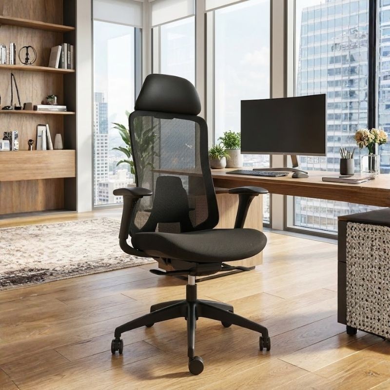 Silla Ergonómica Negra Oficina FEDO de Vincolo - Montiel