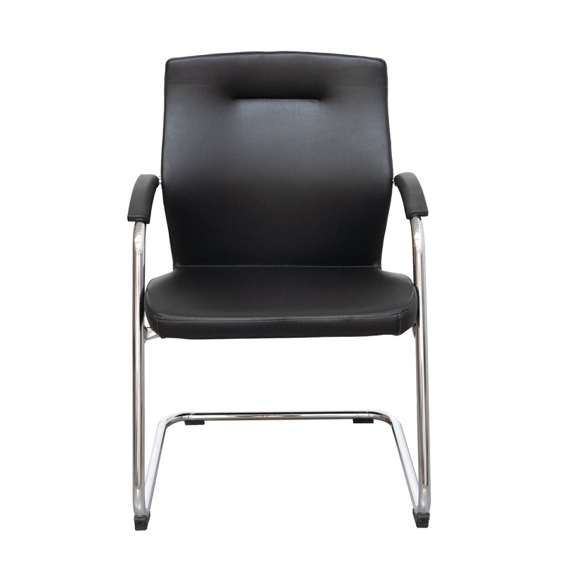 Silla Oficina Tapizada Símil Piel Negra MM1672 de Montiel