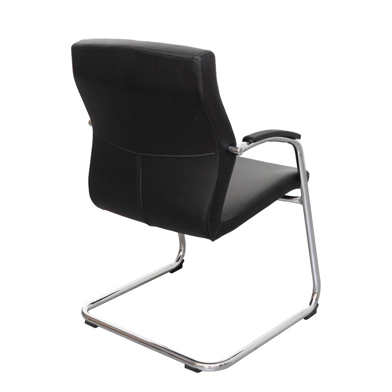 Silla Oficina Tapizada Símil Piel Negra MM1672 de Montiel