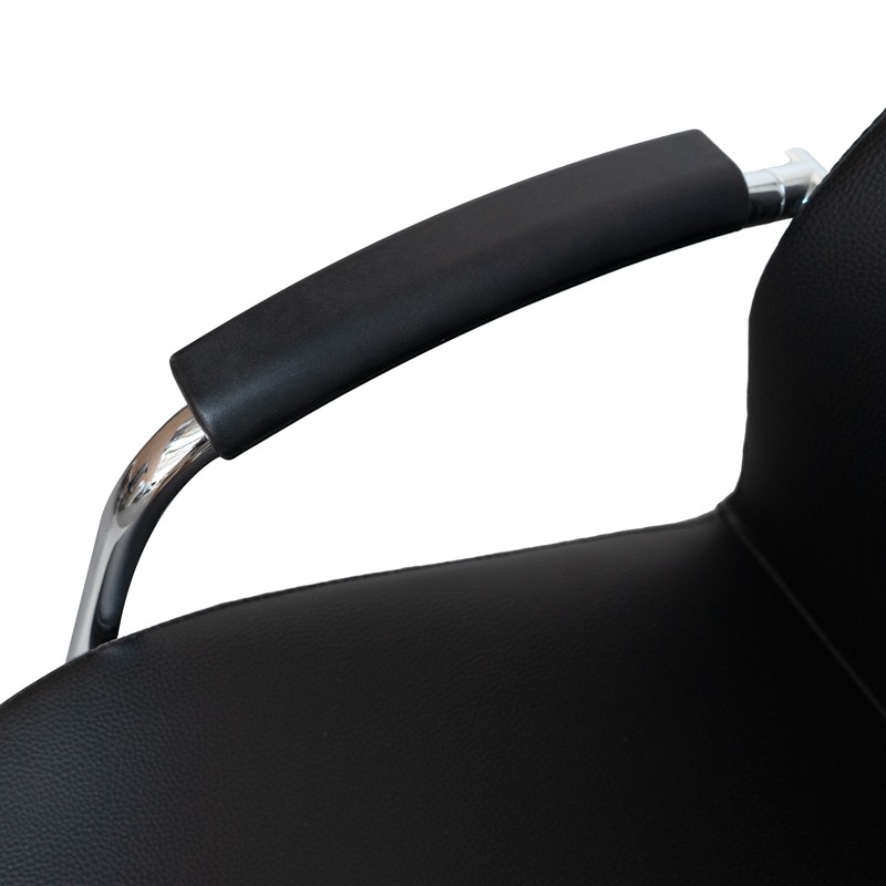 Silla Oficina Tapizada Símil Piel Negra MM1672 de Montiel