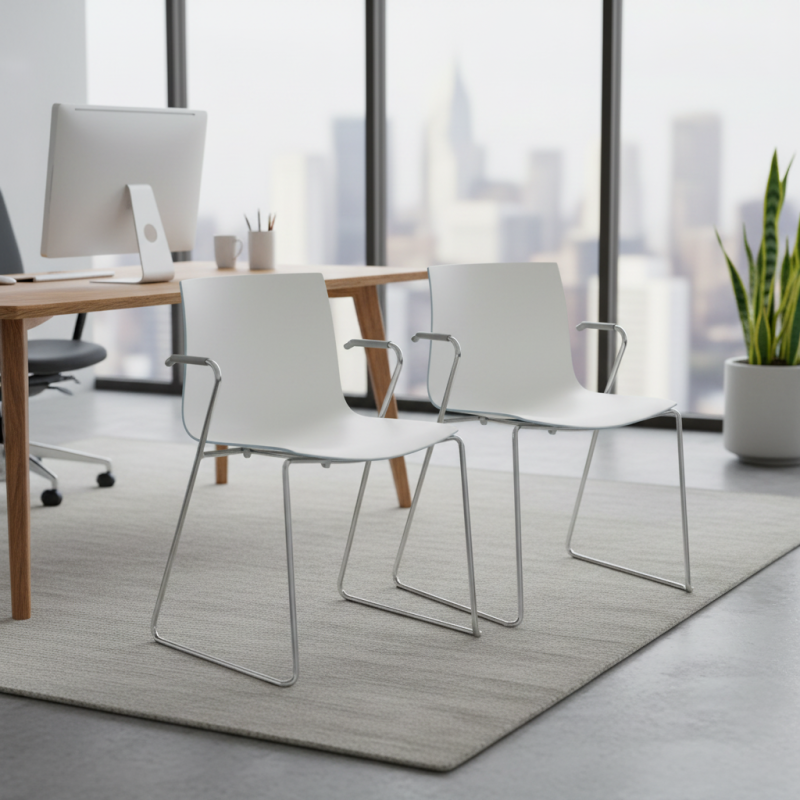 Silla Confidente Blanca Catifa de Arper - Montiel