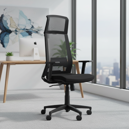 Silla Oficina Ergonómica Negra Duo de Somomar - Montiel