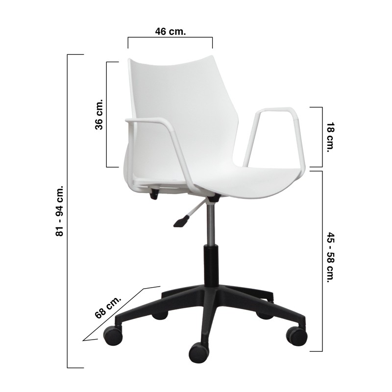 Silla Blanca Giratoria Tenzing de Somomar - Montiel