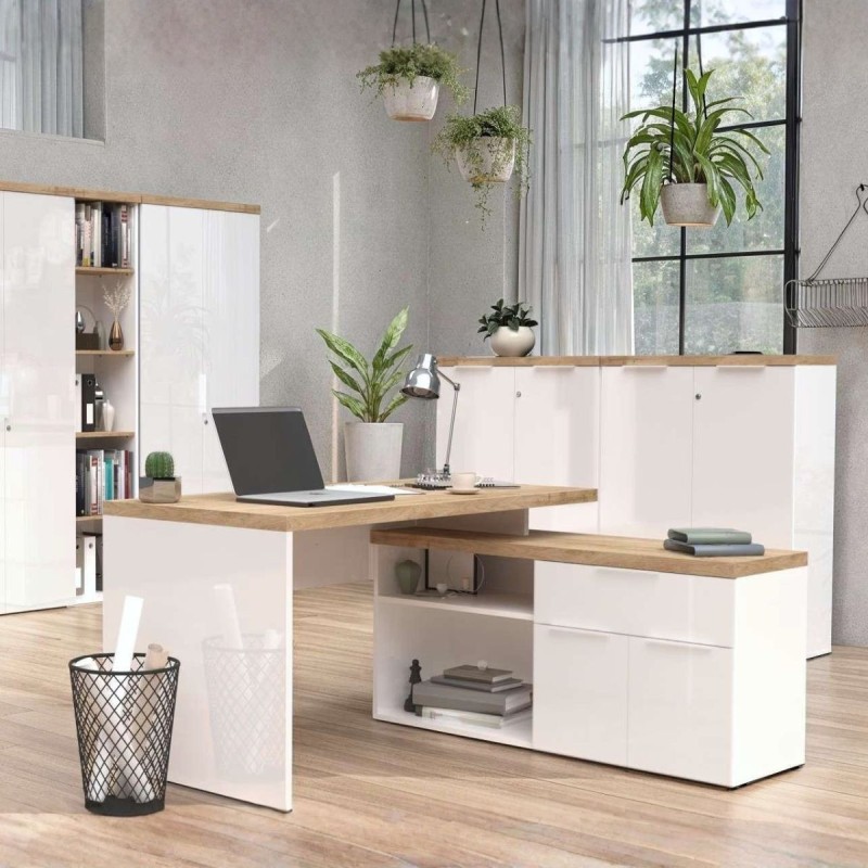 Mesa Oficina Brillo Blanco Roto Bastoni de LC Mobili - Montiel