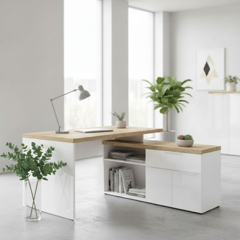 Mesa Oficina Brillo Blanco Roto Bastoni de LC Mobili - Montiel