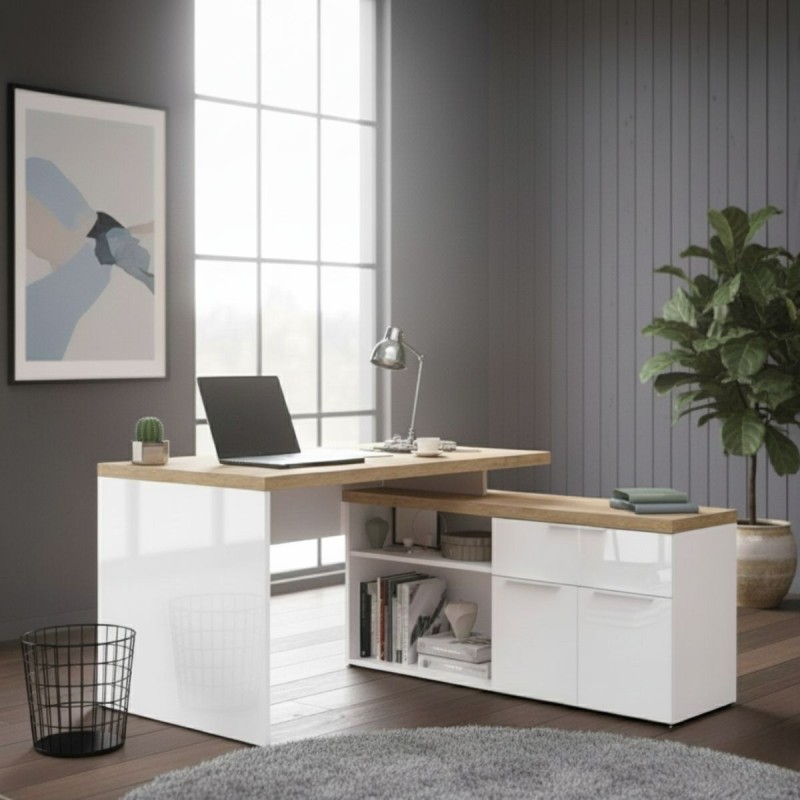 Mesa Oficina Brillo Blanco Roto Bastoni de LC Mobili - Montiel