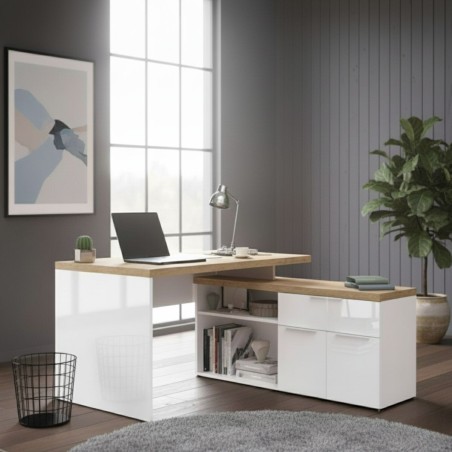 Mesa Oficina Brillo Blanco Roto Bastoni de LC Mobili - Montiel