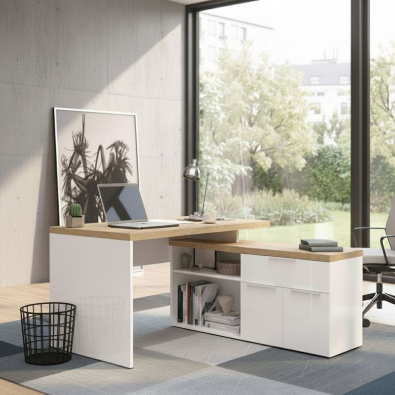 Mesa Oficina Brillo Blanco Roto Bastoni de LC Mobili - Montiel