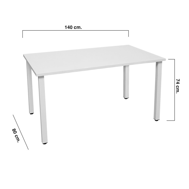Mesa Blanca Oficina 140x80 cm. Eco de Kunna - Montiel