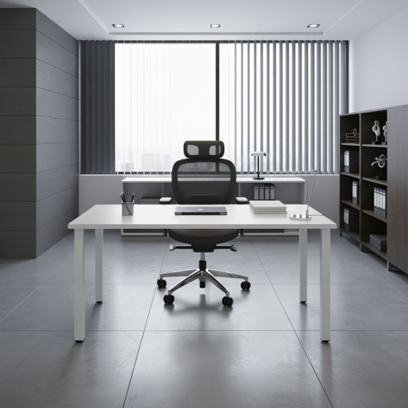 Mesa Blanca Oficina 140x80 cm. Eco de Kunna - Montiel