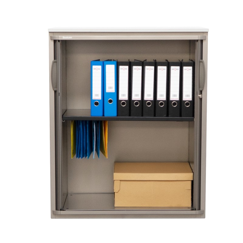 Armario Puertas Persiana Metálico Gris MM - Montiel