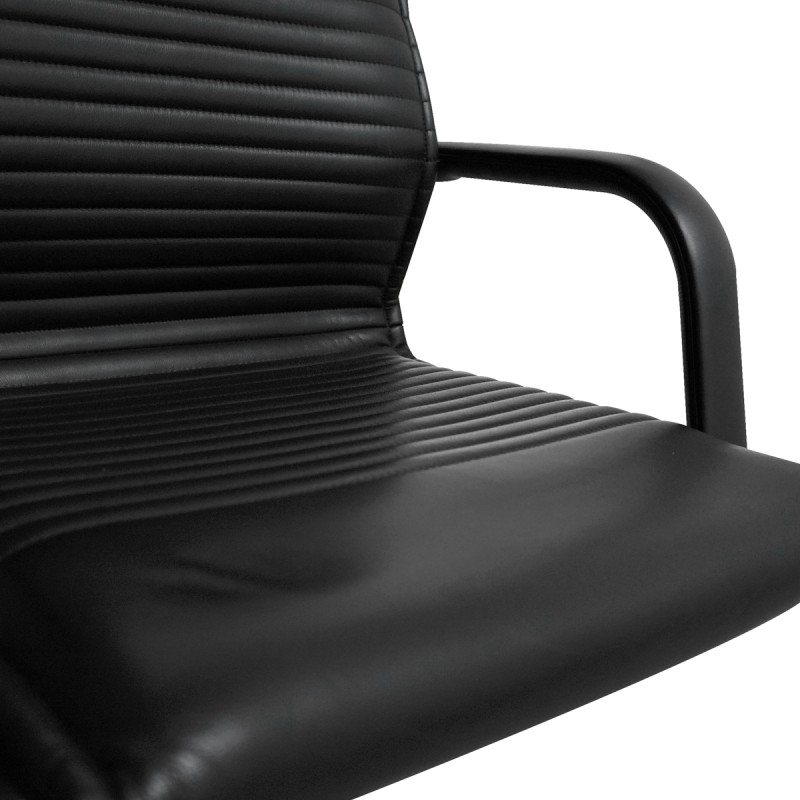 Sillón Despacho Giratorio Piel Negra de Wilkhahn - Montiel