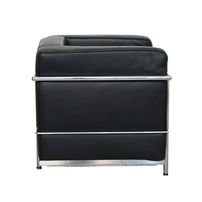 Sofá Individual Negro en Piel Lecor de Kunna - Montiel