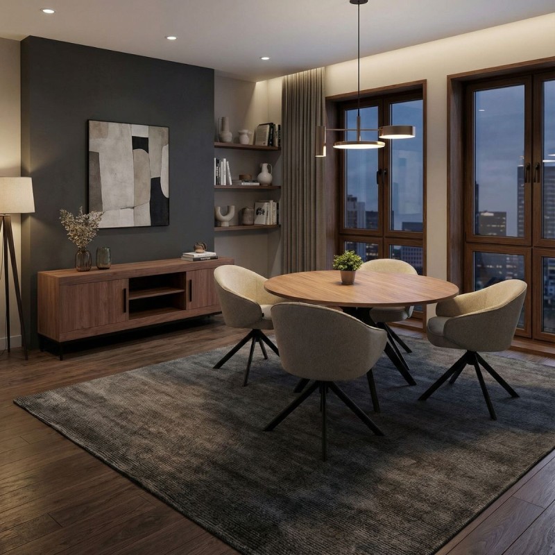 Pack Mesa Redonda Butacas y Aparador de Bogal - Montiel