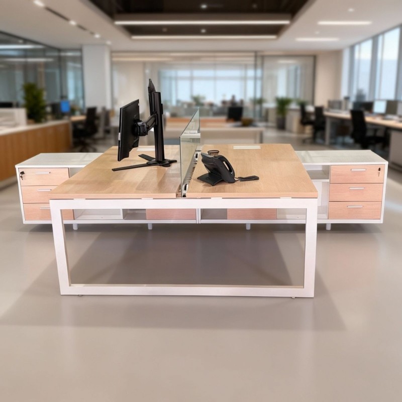 Multipuesto Oficina Dos Puestos Roble de Forma 5 - Montiel