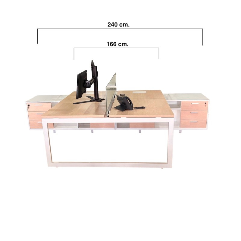 Multipuesto Oficina Dos Puestos Roble de Forma 5 - Montiel