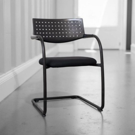 Silla Confidente para Salas de Espera Patín Negro