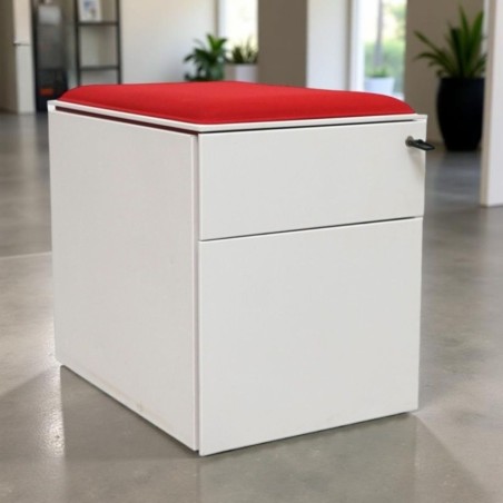 Cajonera Metálica Blanca con Cojín de Steelcase - Montiel