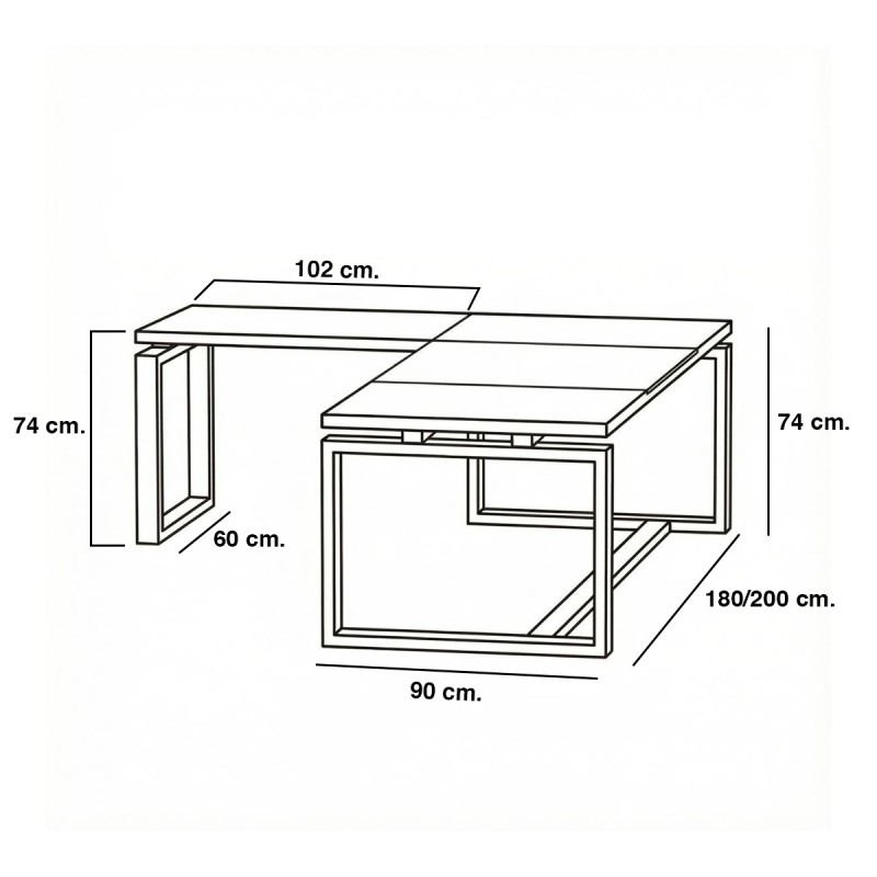 Mesa Dirección con Ala Estructural Volga de Euromof - Montiel