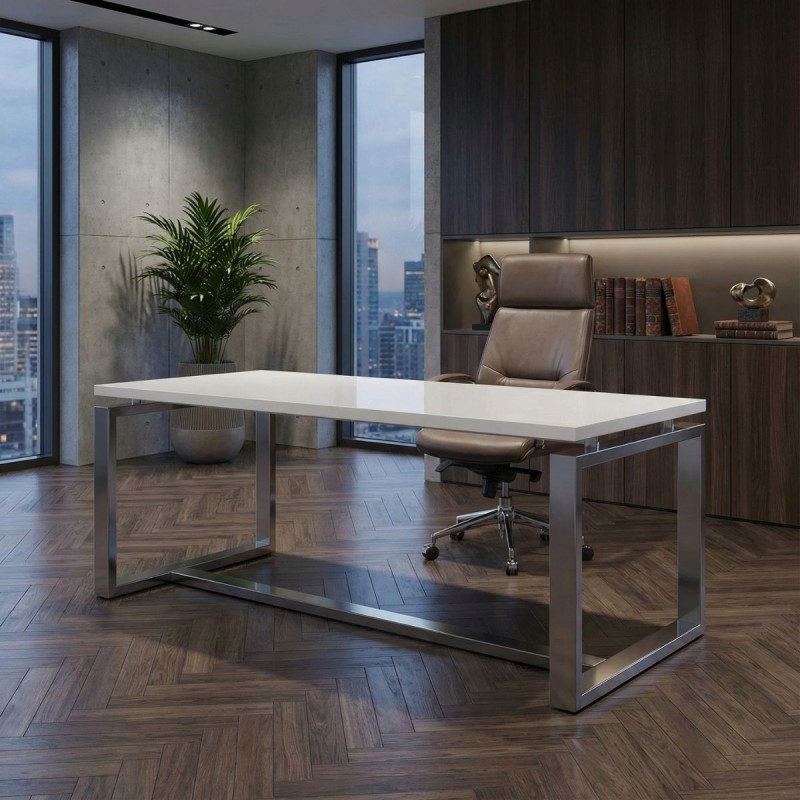 Mesa Dirección Cristal Blanco Volga de Euromof - Montiel