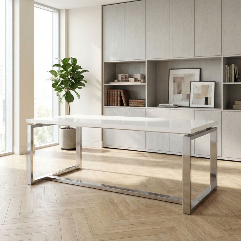 Mesa Dirección Cristal Blanco Volga de Euromof - Montiel