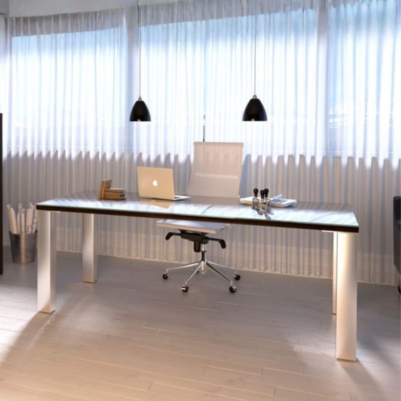 Mesa Dirección de Cristal Blanco Senda de Euromof - Montiel