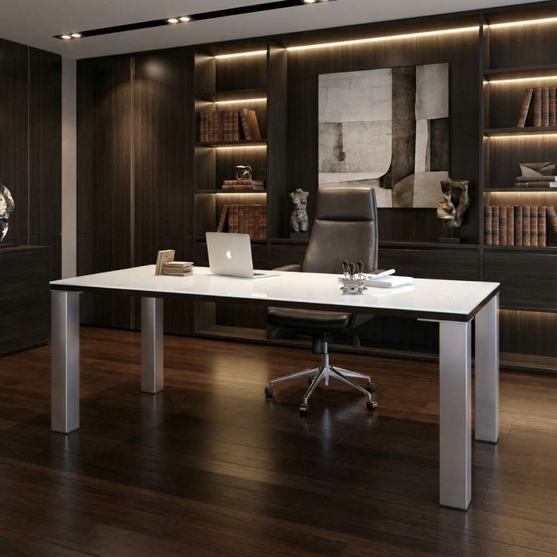 Mesa Dirección de Cristal Blanco Senda de Euromof - Montiel