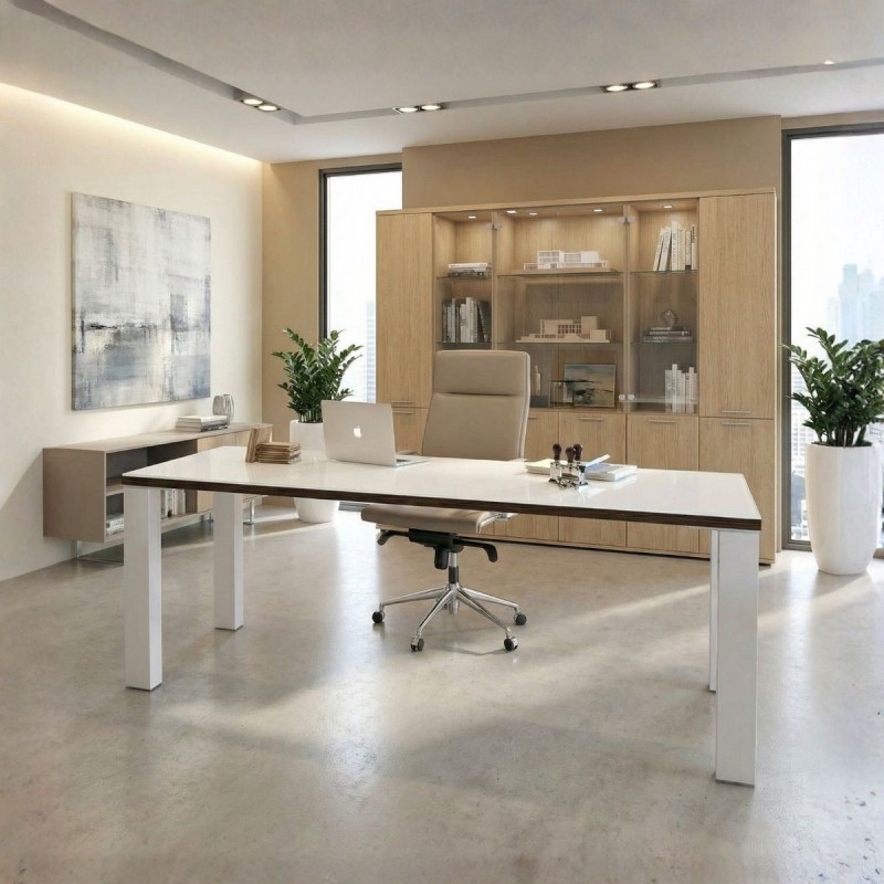 Mesa Dirección de Cristal Blanco Senda de Euromof - Montiel