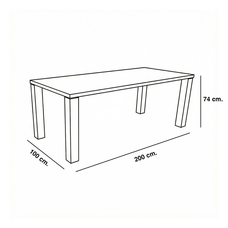 Mesa Reuniones 200x100 cm. Senda de Euromof - Montiel