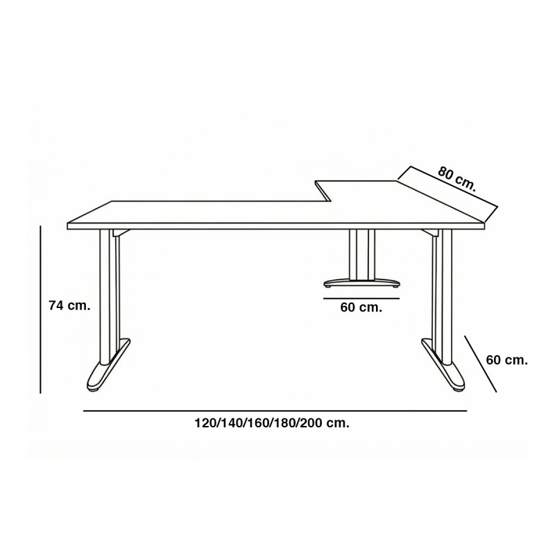 Mesa Madera Oficina con Ala Euro 4000 de Euromof - Montiel