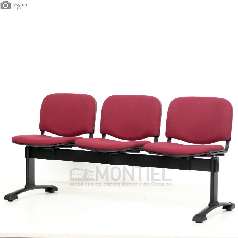 Bancada Tapizada Leo 3 Plazas Sala de Espera - Montiel