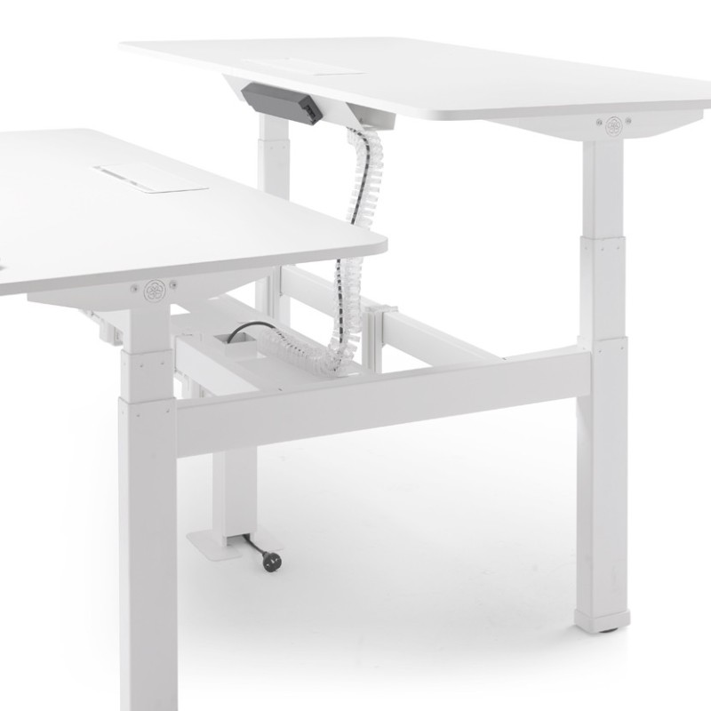 Mesa doble elevable blanca