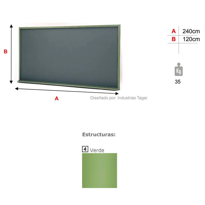 Pizarra Mural Laminada Modelo 270 de Tagar