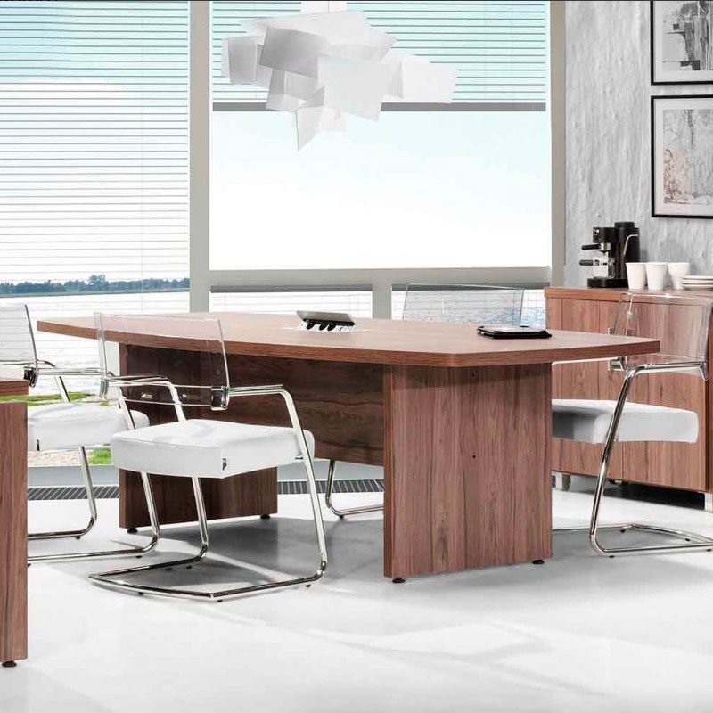 Mesa de Juntas H4 con pies de madera de Herpesa