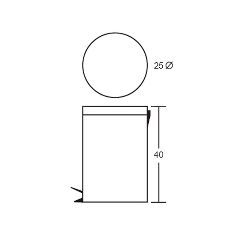 Papelera con Pedal P-56 de Cilindro