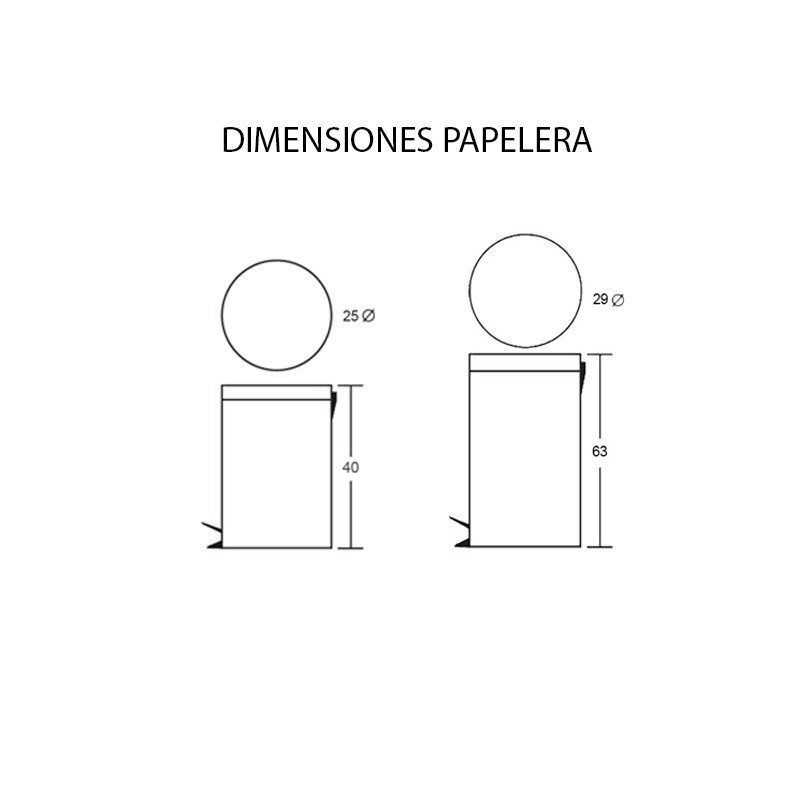 Papelera con Pedal P-56 de Cilindro