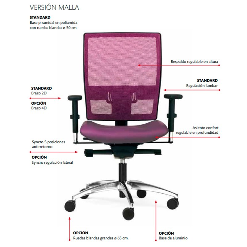 ▷ Silla Ergonómica New Passion Top de Luyando - Oficinas Montiel