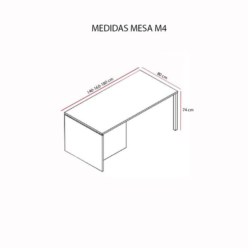 Mesa de Oficinacon Cajones y Ala M4 de Herpesa - Montiel
