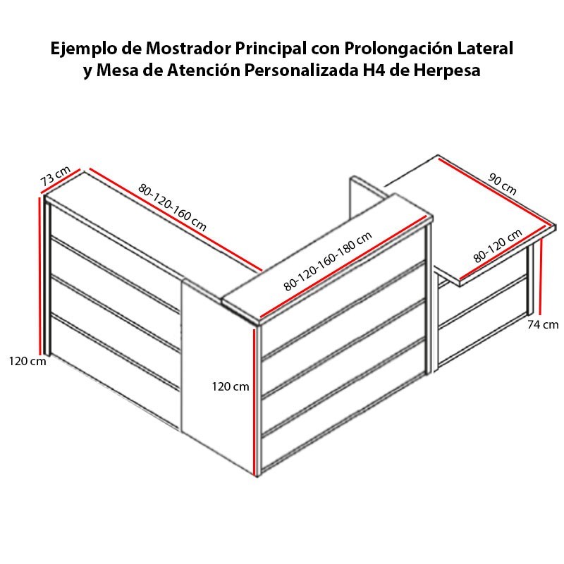 ▷ Mostrador de Recepción H4 de Herpesa - Oficinas Montiel
