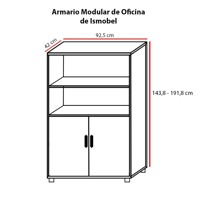 Armario Modular de Oficina con Llave y Puertas Bajas - Montiel